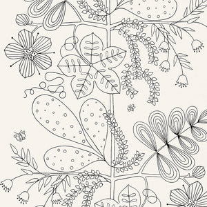 schumacher - blommen - noir / blanc - 5007490 - wallpaper