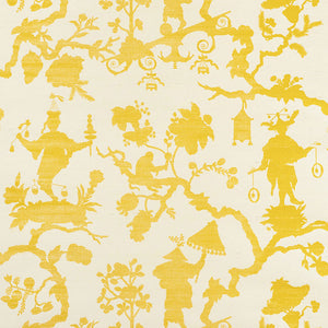 schumacher - shantung silhouette sisal - yellow - 5008250 - wallpaper