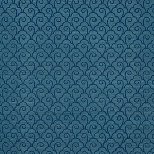 schumacher - scallop filigree sisal - lapis on peacock - 5008300 - wallpaper