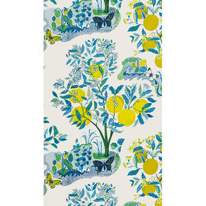schumacher - citrus garden panel set - pool - 5008411 - wallpaper