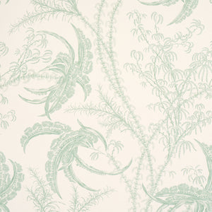 schumacher - ocean toile - eucalyptus on linen - 5008721 - wallpaper