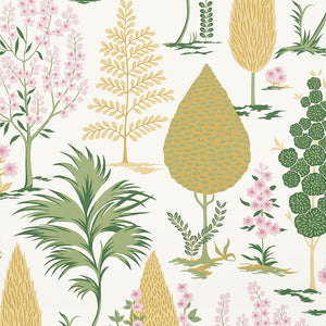 schumacher - pandora - yellow & pink - 5009962 - wallpaper