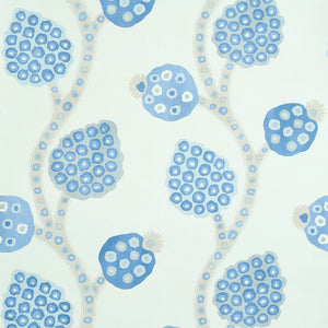 Schumacher - Annabel Warp Print - Blue - 5011771 - Wallpaper