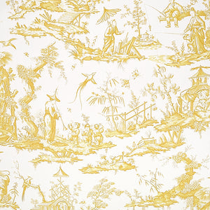 schumacher - shengyou toile - yellow - 5012051 - wallpaper