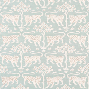 Schumacher - Woodland Leopard Sisal - Waterblue - 5012301 - Wallpaper