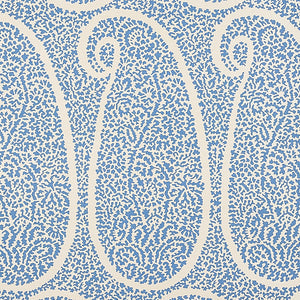 schumacher - ambala paisley sisal - bright blue - 5013030 - wallpaper