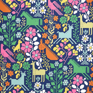schumacher - lupita - multi on navy - 5013760 - wallpaper