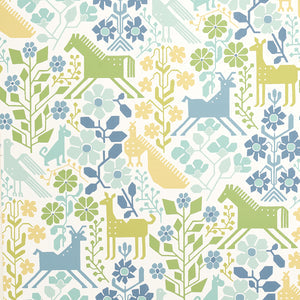schumacher - lupita - blues and greens - 5013761 - wallpaper