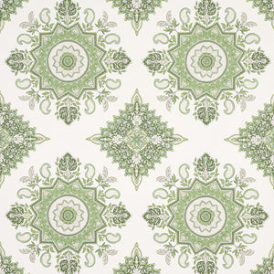 schumacher - montecito medallion - leaf green - 5014361 - wallpaper