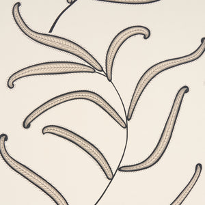 Schumacher - Caterpillar Leaf - Black And Cream - 5014530 - Wallpaper