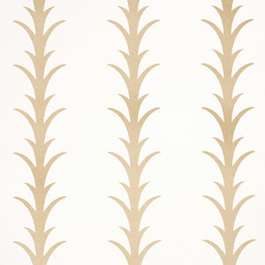 schumacher - acanthus stripe - gold on ivory - 5014772 - wallpaper