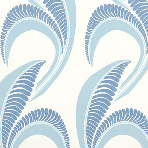 schumacher - banana leaf - china blue - 5014982 - wallpaper
