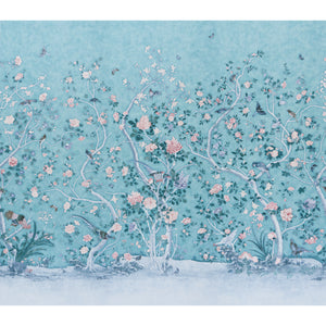 schumacher - les oiseaux panel set - blue turquoise - 5015156 - wallpaper