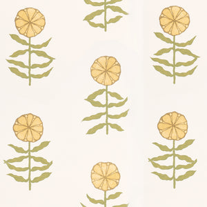 schumacher - pretty petals - soft yellow - 5015452 - wallpaper