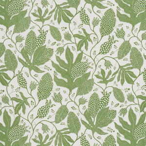 schumacher - polka dot jungle - green & ivory - 5015463 - wallpaper