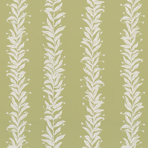 Schumacher - Tendril Stripe - Olive - 5015492 - Wallpaper