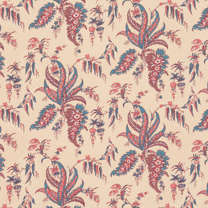 schumacher - apolline botanical - rouge & bleu - 5015500 - wallpaper