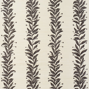 Schumacher - Tendril Stripe Sisal - Black & Cream - 5015562 - Wallpaper