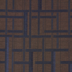schumacher - axel plaid wallcovering - navy/espresso - 5015721 - wallpaper