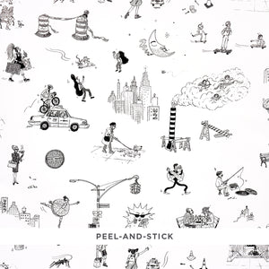 Schumacher - Joana Avillez's Street Scenes - Black & White - 5016171 - Wallpaper