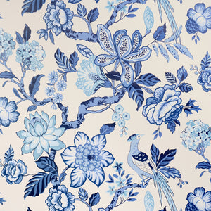 schumacher - huntington gardens - bleu marine - 5016660 - wallpaper