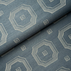 Schumacher - Beveled Frame Sisal - Denim - 5016730 - Wallpaper