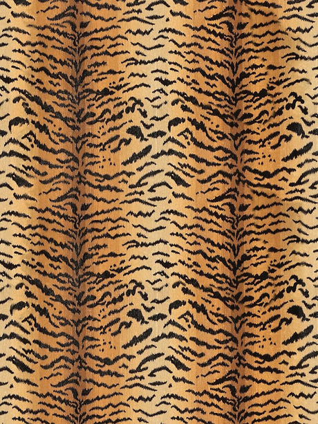 scalamandre tigre ivory, gold & black fabric - scala 26167mma-007