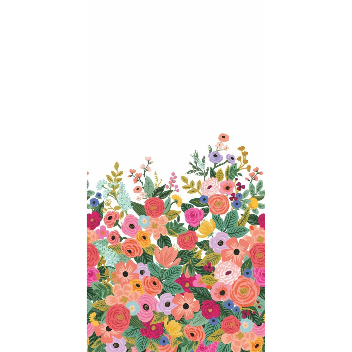 rifle paper co. garden party wall cream/bright pink mural