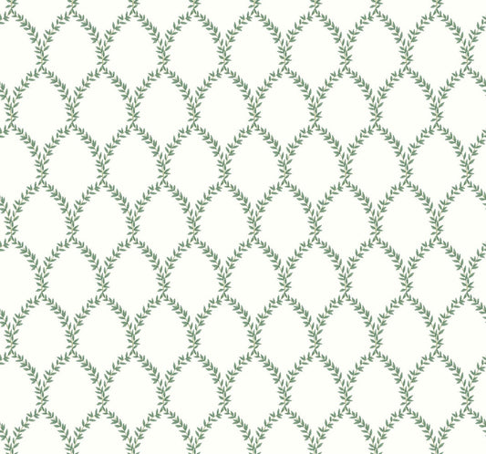 Rifle Paper Co. Laurel Green/White Wallpaper