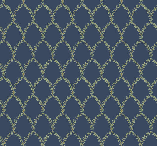 Rifle Paper Co. Laurel Navy Wallpaper