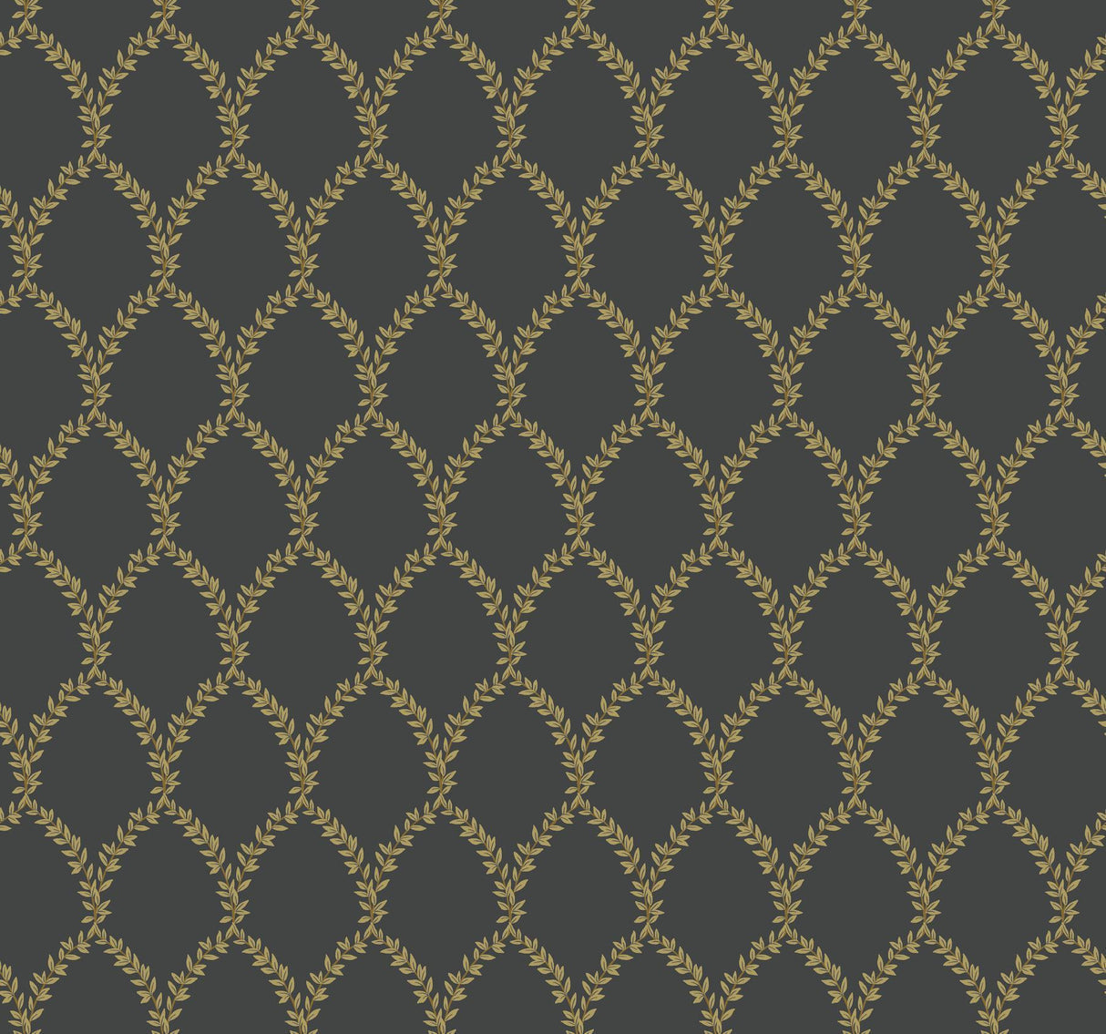 rifle paper co. laurel gold/black wallpaper