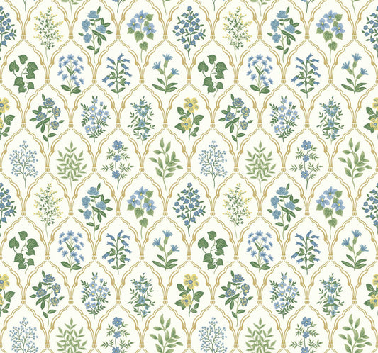 Rifle Paper Co. Hawthorne Blue/Green Wallpaper