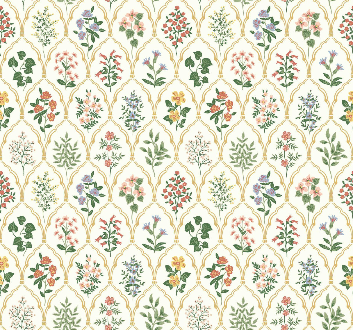 rifle paper co. hawthorne cream wallpaper