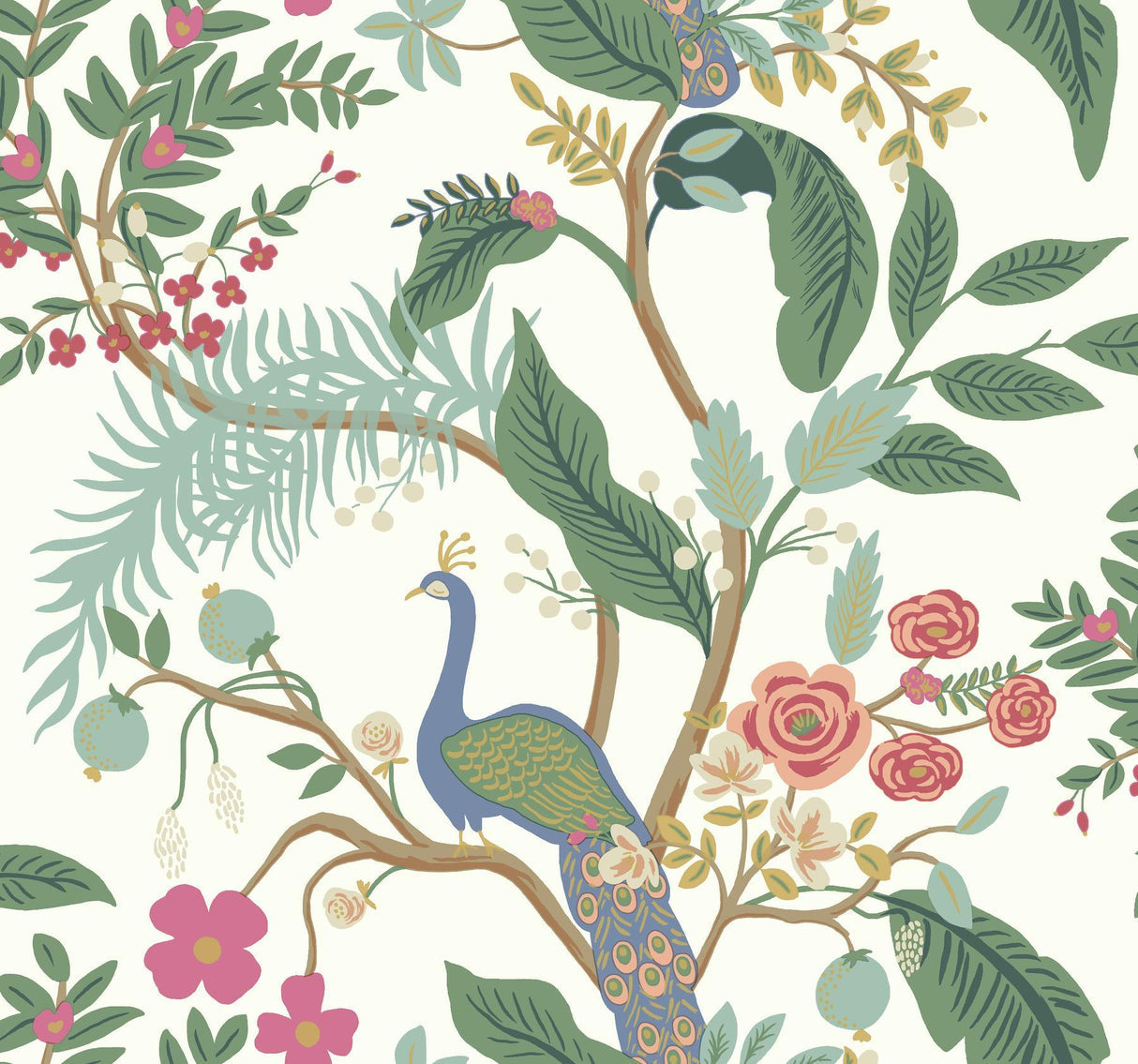 rifle paper co. peacock periwinkle wallpaper
