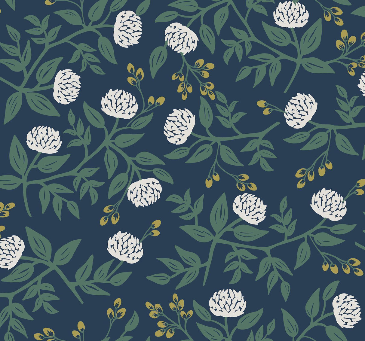 rifle paper co. peonies navy wallpaper