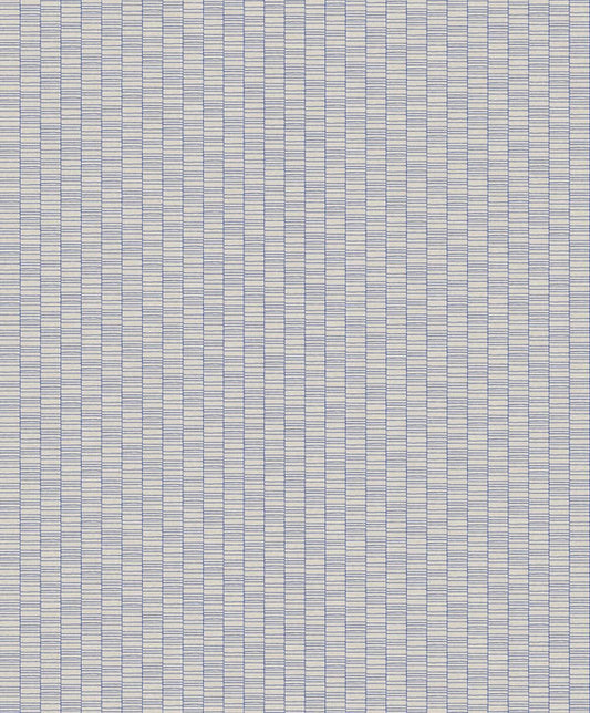 Seabrook Deco Spliced Stripe Ivory & Cobalt Wallpaper