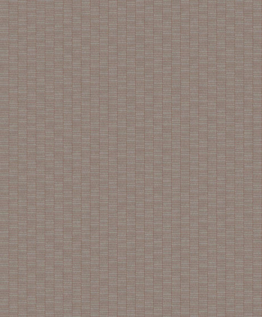 Seabrook Deco Spliced Stripe Graphite & Terra Cotta Wallpaper