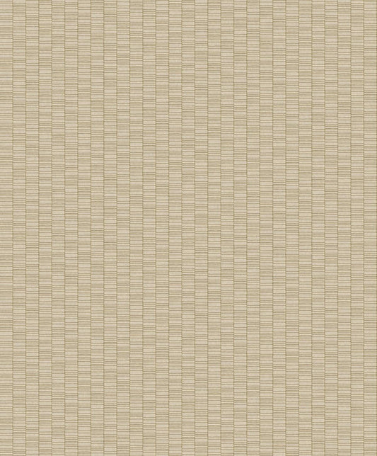 Seabrook Deco Spliced Stripe Metallic Gold & Parchment Wallpaper