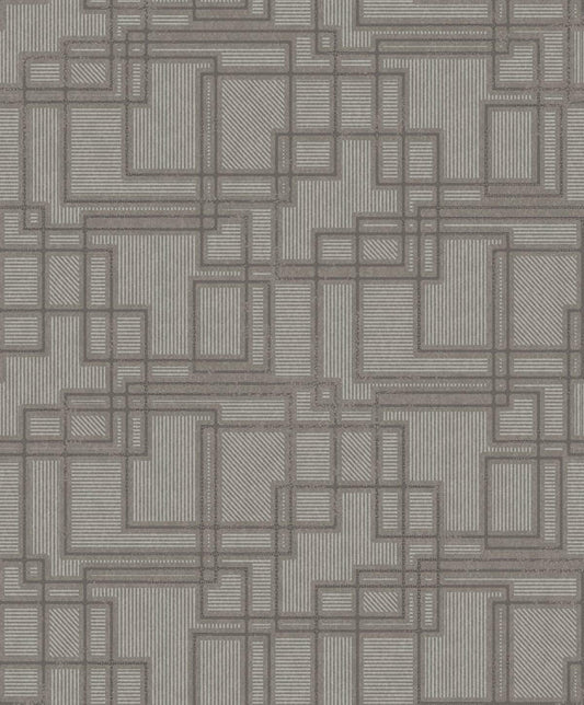 Seabrook Bauhaus Cityscape Hammered Steel Wallpaper