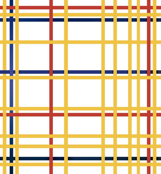 Seabrook Mondrian Grid Mural Multicolored Mural