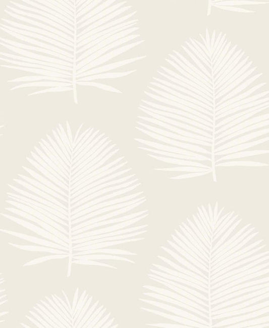 Seabrook Island Palm Alabaster Wallpaper