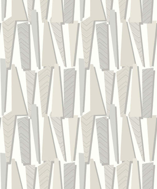 Seabrook Geometric Shadows Linen Wallpaper
