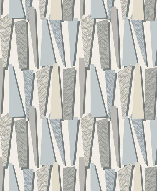 Seabrook Geometric Shadows Aquamarine Wallpaper