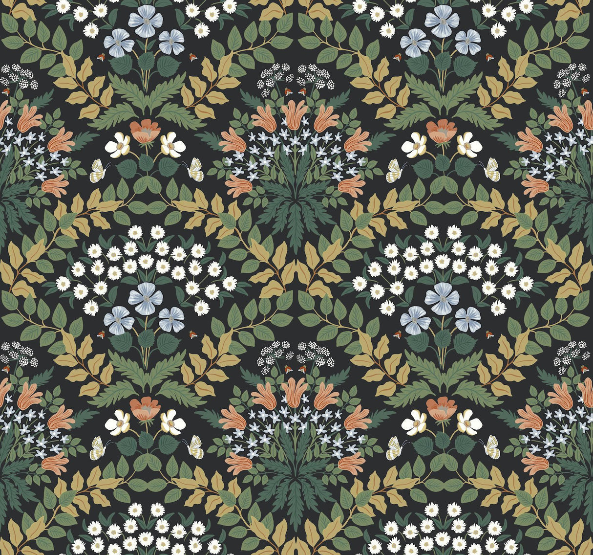 rifle paper co. bramble black wallpaper