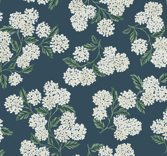 Rifle Paper Co. Hydrangea Blue Wallpaper
