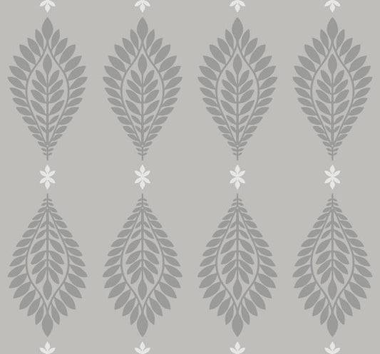 Seabrook Mirasol Palm Frond Cove Gray Wallpaper