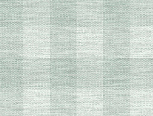 Seabrook Rugby Gingham Sea Glass Wallpaper