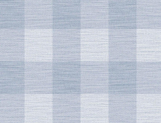 Seabrook Rugby Gingham Carolina Blue Wallpaper