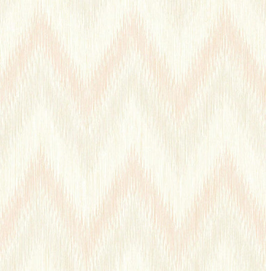 Seabrook Regent Flamestitch Stringcloth Soft Melon And Arrowroot Wallpaper