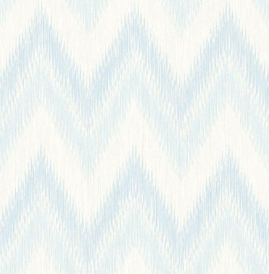 Seabrook Regent Flamestitch Stringcloth Blue Frost And Eggshell Wallpaper